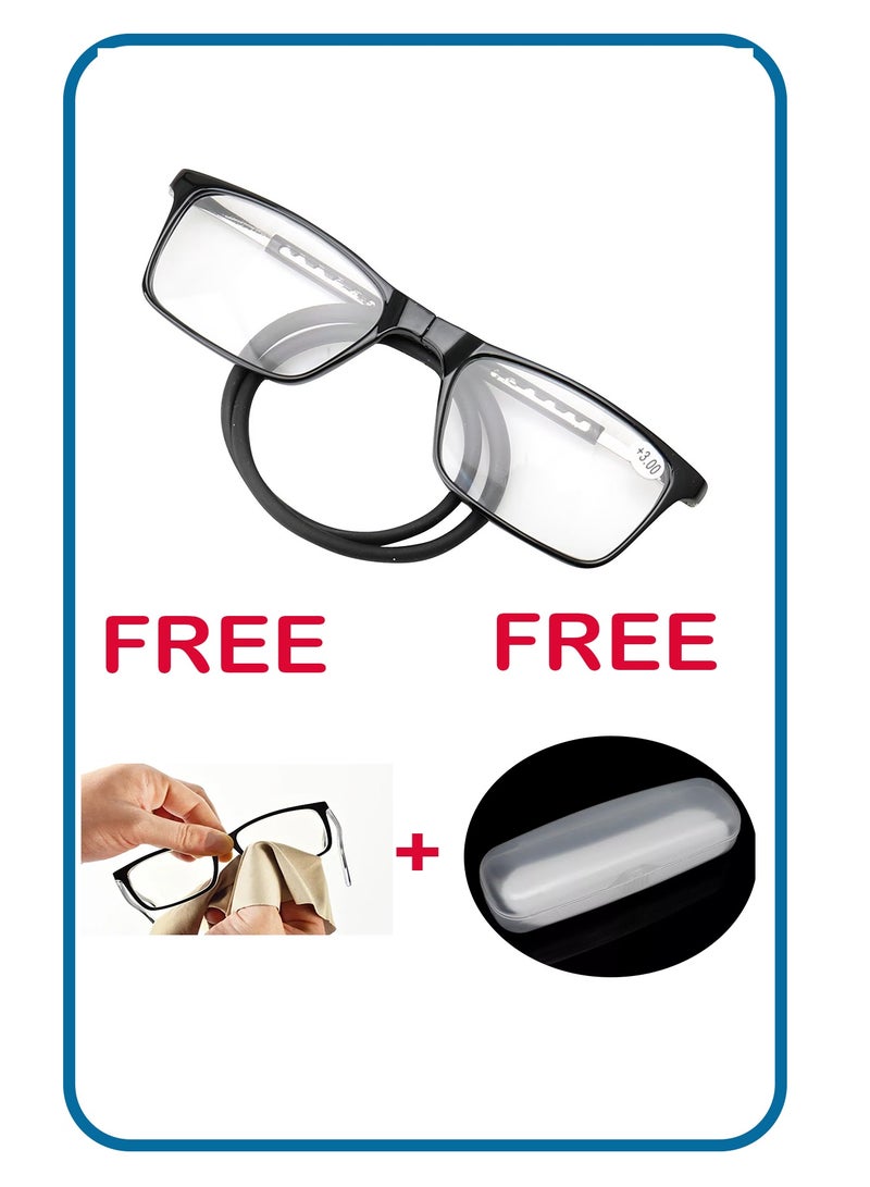 Unisex magnetic reading glasses with ultra-clear lenses and a neck strap for easy attachment. - Image 3